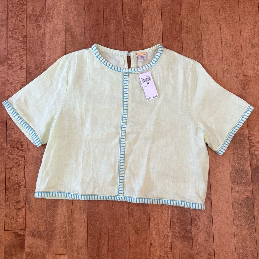 Magaschoni green and blue skirt set